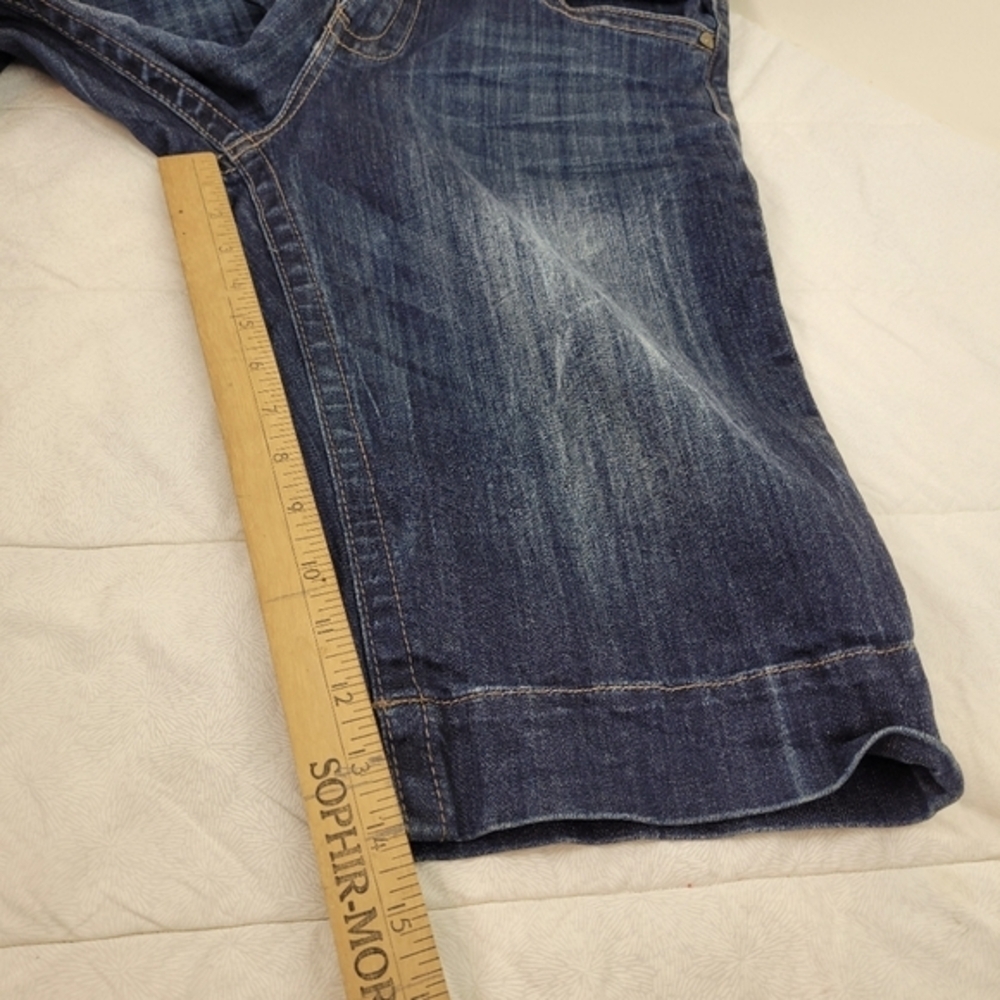 Kut From The Kloth Dark Blue Denim Bermuda Shorts Back Flap Pockets preppy 10 - Picture 8 of 10